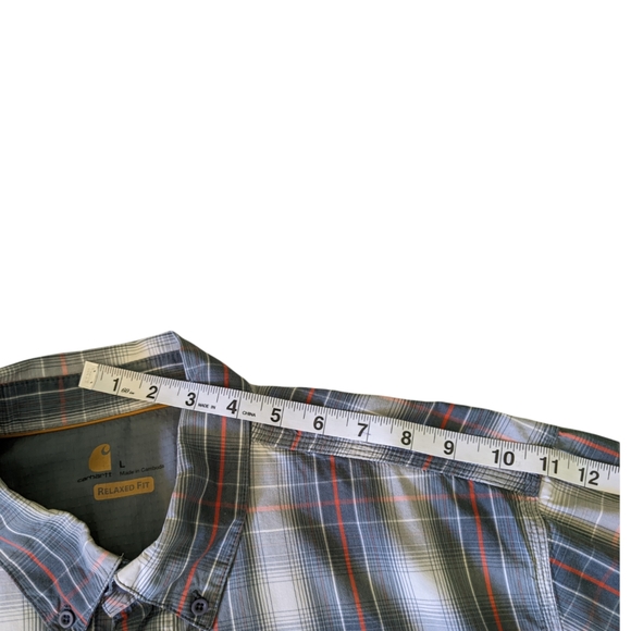Carhartt Force Relaxed Fit Vented Short Sleeve Button Down Plaid Mens Si… - Picture 6 of 13
